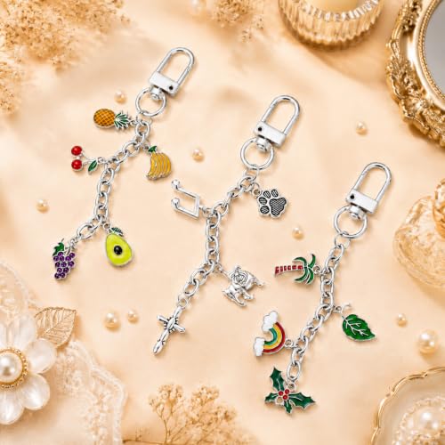 Image of Wurosi 20 Pcs Metal Keychain Making Kit, Bag Charm Chains,Silver