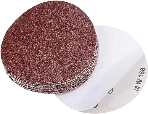 TA-VIGOR 15Pcs 125mm PSA Sanding Discs, 60 Grit 5 Inch Self Adhesive Stickyback Sandpaper Discs, Aluminum Oxide Sandpaper for DA Sander, Sand Automotive Car Paint, Wood, Metal