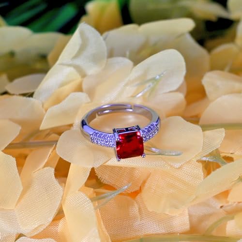 Image of Square Stone Ring for Women & Girls | Alloy Stone | Gemstone Jewelry for Engagement, Wedding, Party | Gift for Anniversary, Birthday & Special Occasions
