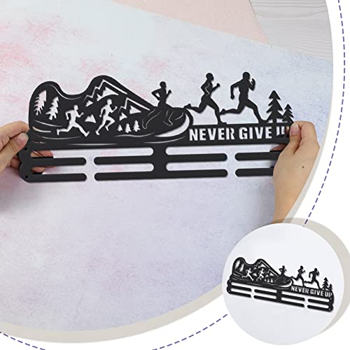 SUPERDANT Running Medal Hangers Never Give Up Medal Holder Personalised Medals Display for Runner Wall Mount Ribbon Medals Rack Gift for Athletes Man Woman Capacity about 10KG - Image 3