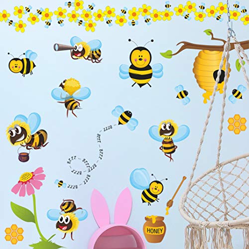 PEGATINAS PARED 3D ABEJA VINILO 6 PIEZAS COLORIDO miniatura 3