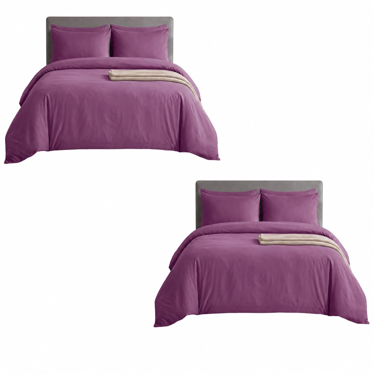 MOONLIGHT20015 Double Duvet Set Pack of 2, Purple Premium Bedding Sets