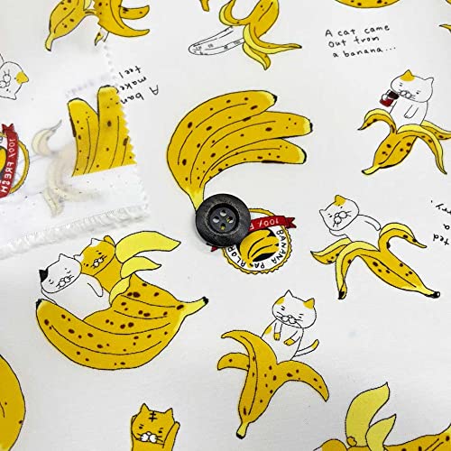 Amazon | 生地 50cm単位 ナイロンタフタ バナナねこ KTS6807 コットン