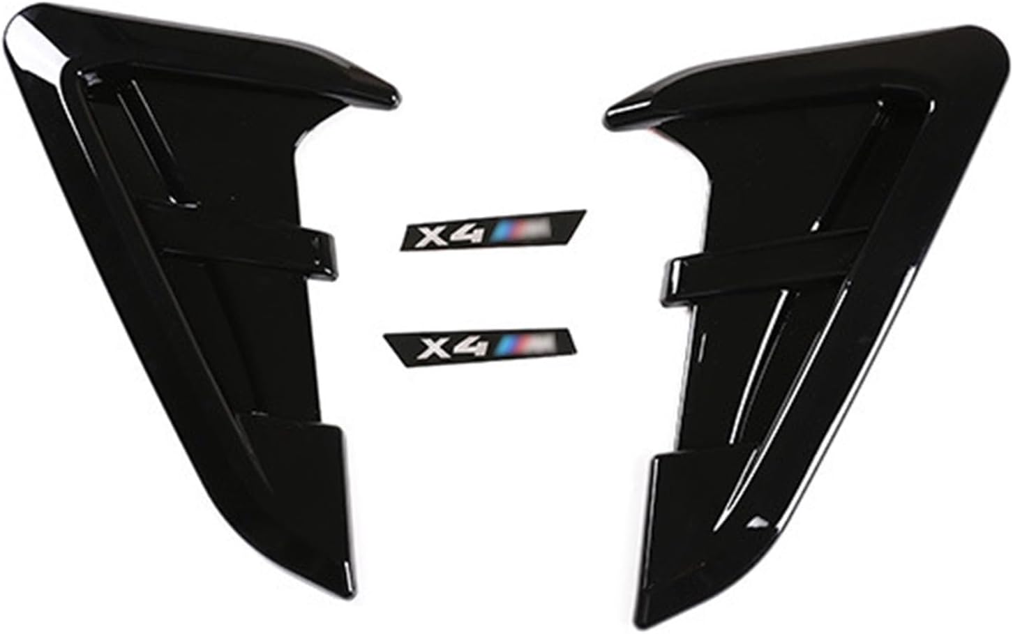 – ABS Glossy Black Front Fender Side Air Flow Fender Vent Cover Trim Compatible with BMW X4 2018-2021