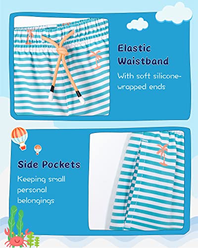 Image of SURF CUZ Boys Swim Trunks with Boxer Brief Liner Toddler Boy Stretch Swimsuit Shorts Quick Dry Swimming Trunks Bathing Suit