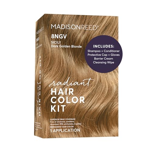 Image of Madison Reed Radiant Hair Color Kit - 8NGV Dark Golden Blonde with Champagne Tones (Sicily), Permanent Hair Dye, Superior Gray Coverage & Dimensional Color | PPD-Free & Ammonia-Free, 1 Pack