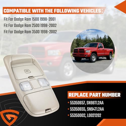 Consola de Techo LED para Dodge Ram 1998-2002 miniatura 3