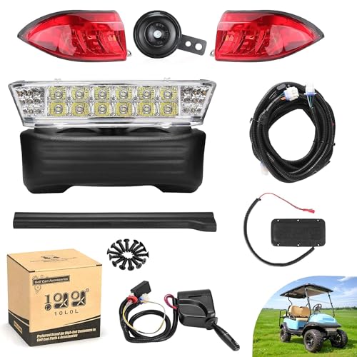 10L0L Deluxe Golf Cart Light Kit for Club Car Precedent 2004-2019 12V Street Legal Light Kit with Headlight Taillight Turn Signals Switch Horn Brake Pad Hazard Lighting Function