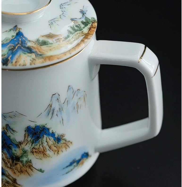 GSOUL Kungfu Tea cup Tea And Water Separation Cup Large Capacity Office Qianli Jiangshan Home With A Lid Filter Ceramic Personalized Cups Small Tea Cups