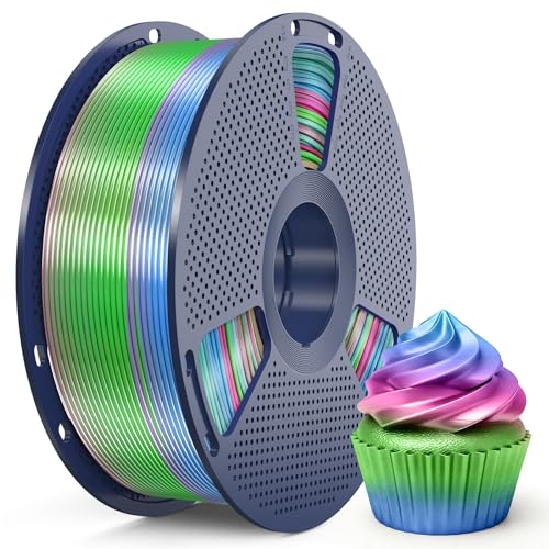 Image of SUNLU Silk Rainbow PLA Filament 1.75mm, Multicolor Gradient 3D Filament, Neatly Wound Shiny Silk 3D Printer Filament, Dimensional Accuracy + /-0.02mm, 1KG Spool(2.2 lbs), Rainbow Silk 06