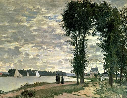 Tableau Les Bords de Seine à Argenteuil Monet pour un salon élégant 60x90cm