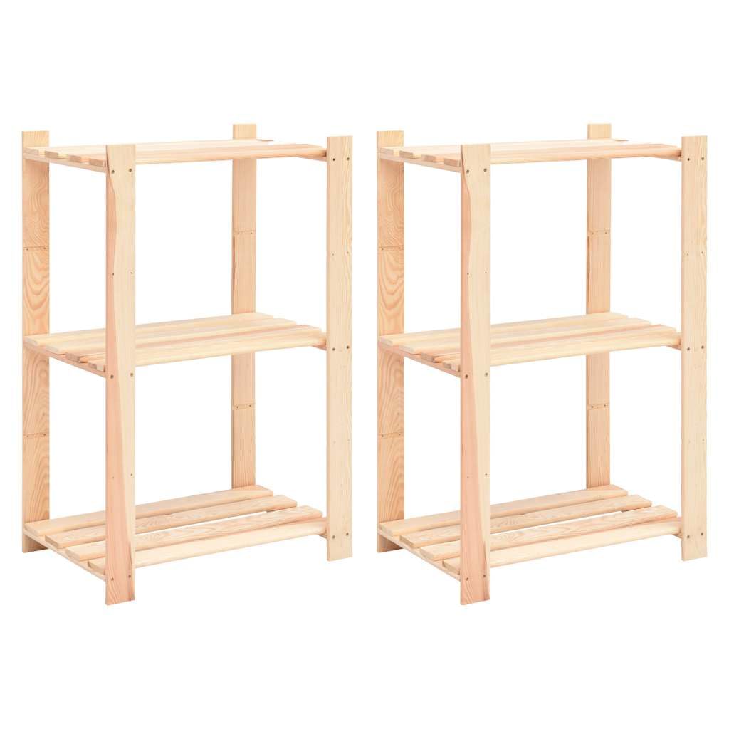 vidaXL 2X Estanterías con 3 Niveles Estantes Repisas Librería Mueble de Despacho Salon Casa 150 kg Madera de Pino Maciza