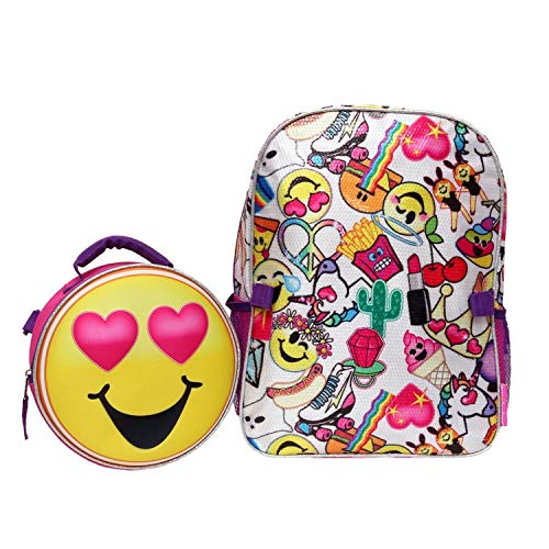 emoji backpack with lunchbox