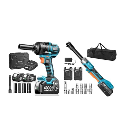 Seesii Cordless Impact Wrench & Extended Electric Ratchet Wrench