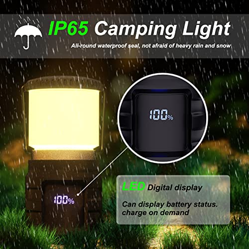 Athradies 8000Mah Camping Lantern Rechargeable Lanterns For Power Outage, 1000Lm, 4 Light Mode, Ip65 Waterproof, Led Camping Lantern For Emergency, Hurricane Supplies, Home, Black #TOP6