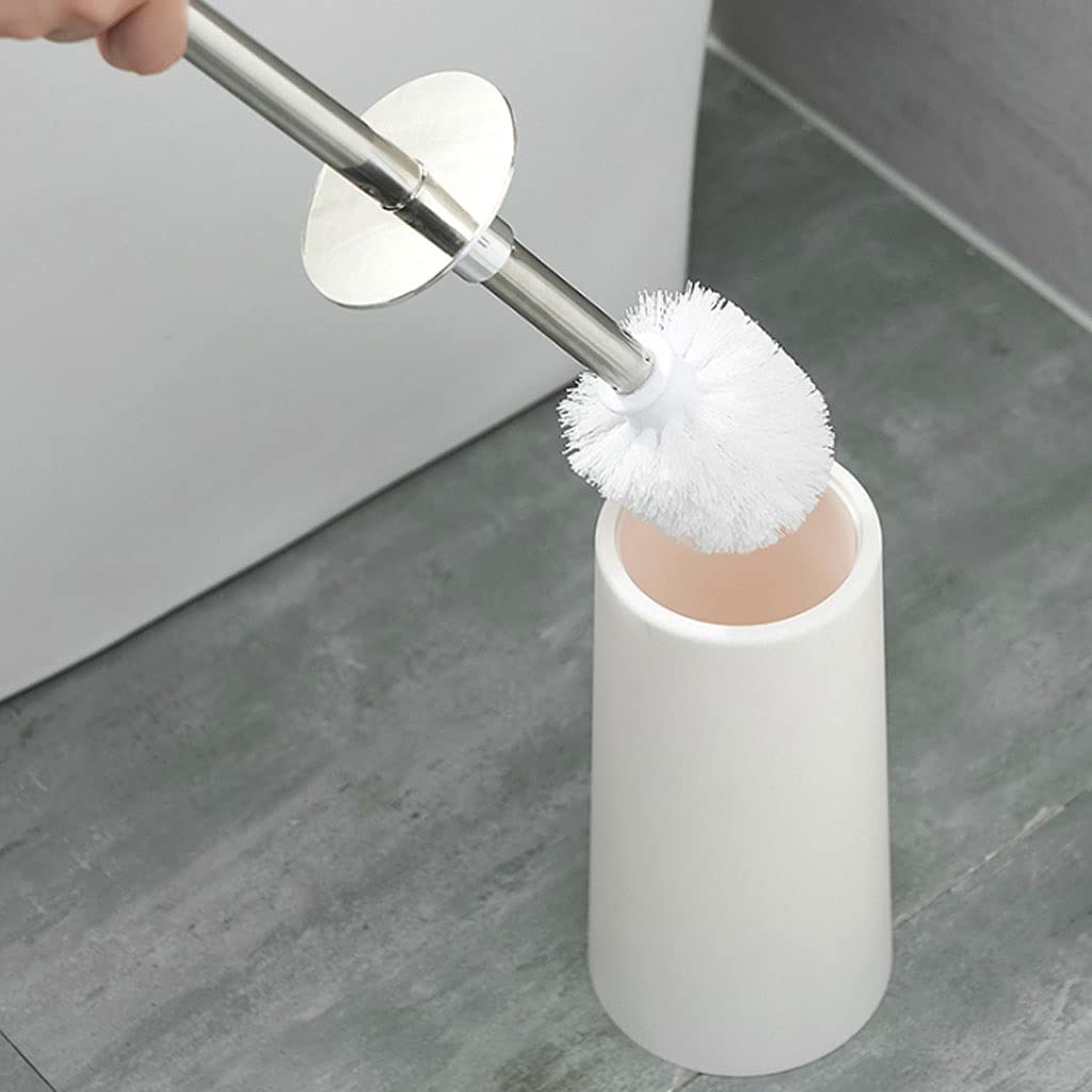 Cepillo limpiador de inodoro y soporte, juego de soporte para cepillo de inodoro de baño con tapa de acero inoxidable, kit de limpieza para cepillo de inodoro para baño (C) (A)
