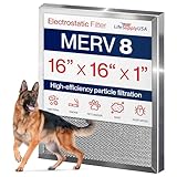 16x16x1 Electrostatic Air Filter, MERV 8, Washable, Reusable Furnace AC/HVAC Filter, Energy Saving, Easy to Clean, Long-Lasting by LifeSupplyUSA