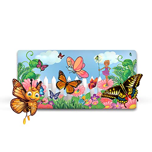 Ultra 3D Multipurpose Stylish Fridge Magnets for Refrigerator of Cartoon Magical Fairy Butterfly Flowers Theme