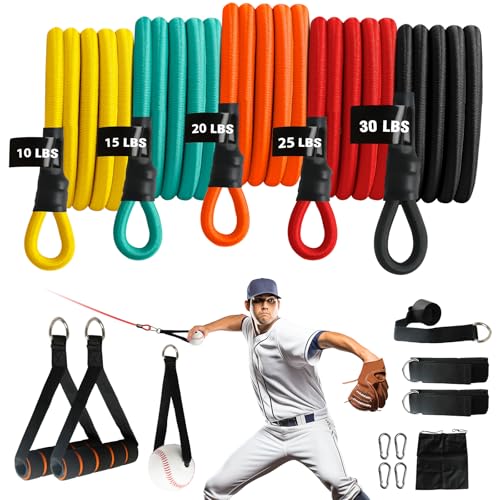 JUMPOW Baseball Resistance Training Bands - 16 Pcs Baseball &