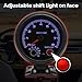 Geevorks 3.75'' 12V Automotive Replacement Tachometers 0-8000RPM Blue Light, RPM Tachometer for 1-8 Cylinder Gasoline Vehicles, 1-2 Cylinder New Motorcycles