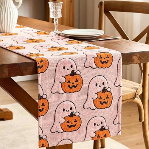 Mantel de mesa Halloween para comedor y cocina con diseño antideslizante de fantasmas 8