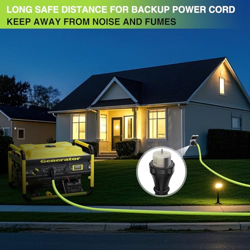 Image of Nilight 50FT 50 Amp Generator Extension Cord 250V Heavy Duty 6 /3+8 /1 Gauge Pure Copper STW Wire ETL Listed 4 Prong 14-50P SS2-50R&CS6364 Suit for RV Camper Outdoor Use Bright Green