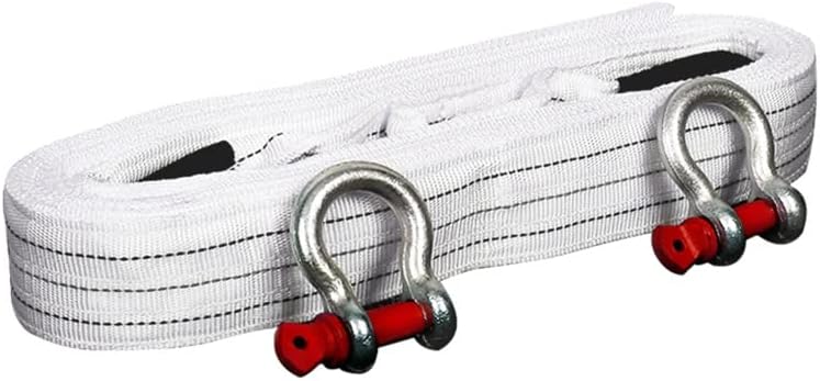 Heavy Duty Tow Strap, Recovery Tow Strap-22,000 Lbs Strength, Emergency Off Road Towing Rope, with D Ring Shackles (2pcs) + Storage Bag, for Snatch Block(25T,3m)