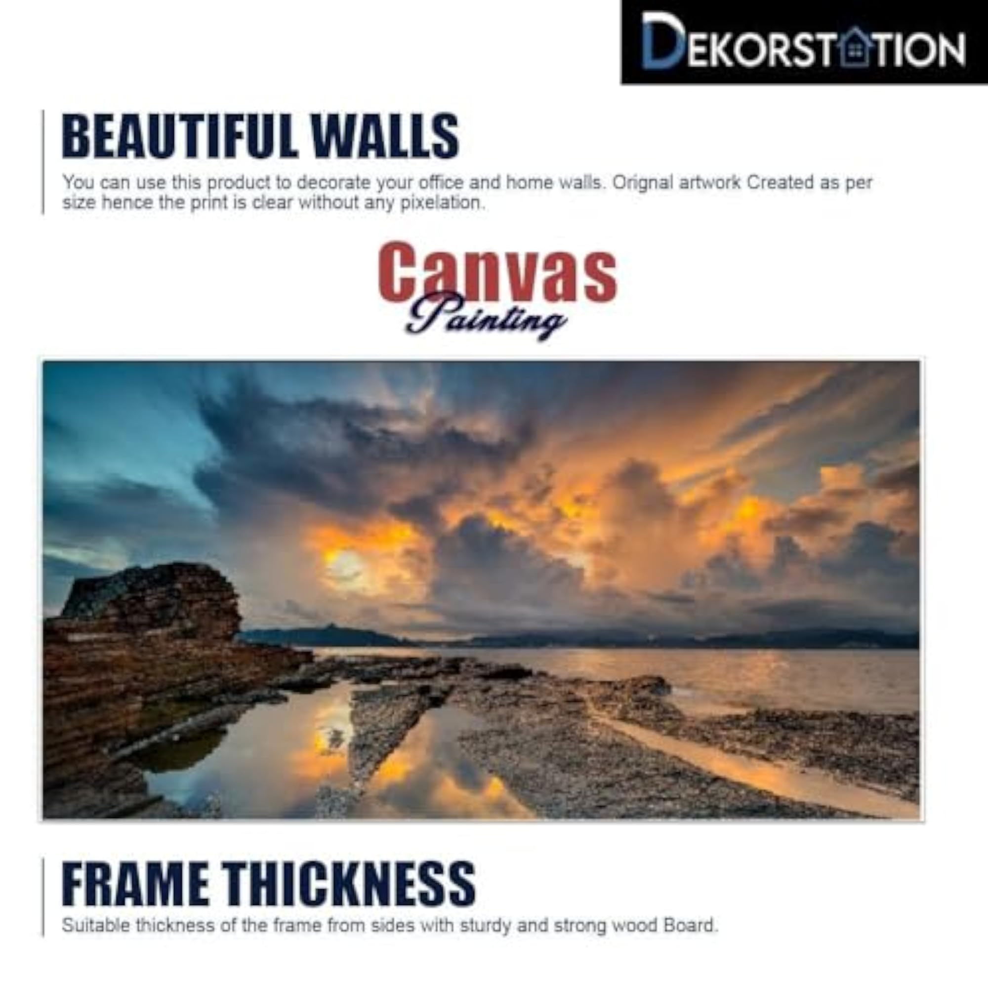 Beautiful Sunset Floating Frame Canvas Wall Painting