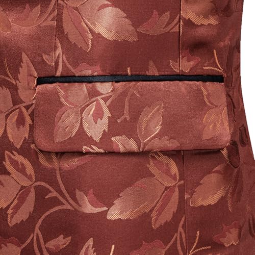 Image of Barry.Wang Mens Floral Blazer Suit Jacket Notched Lapel Casual Sport Coat | Flowers Jacquard One Button Tuxedo for Prom Wedding Party Disco Dinner Banquet Cocktail Homecoming Travel,Regular Fit