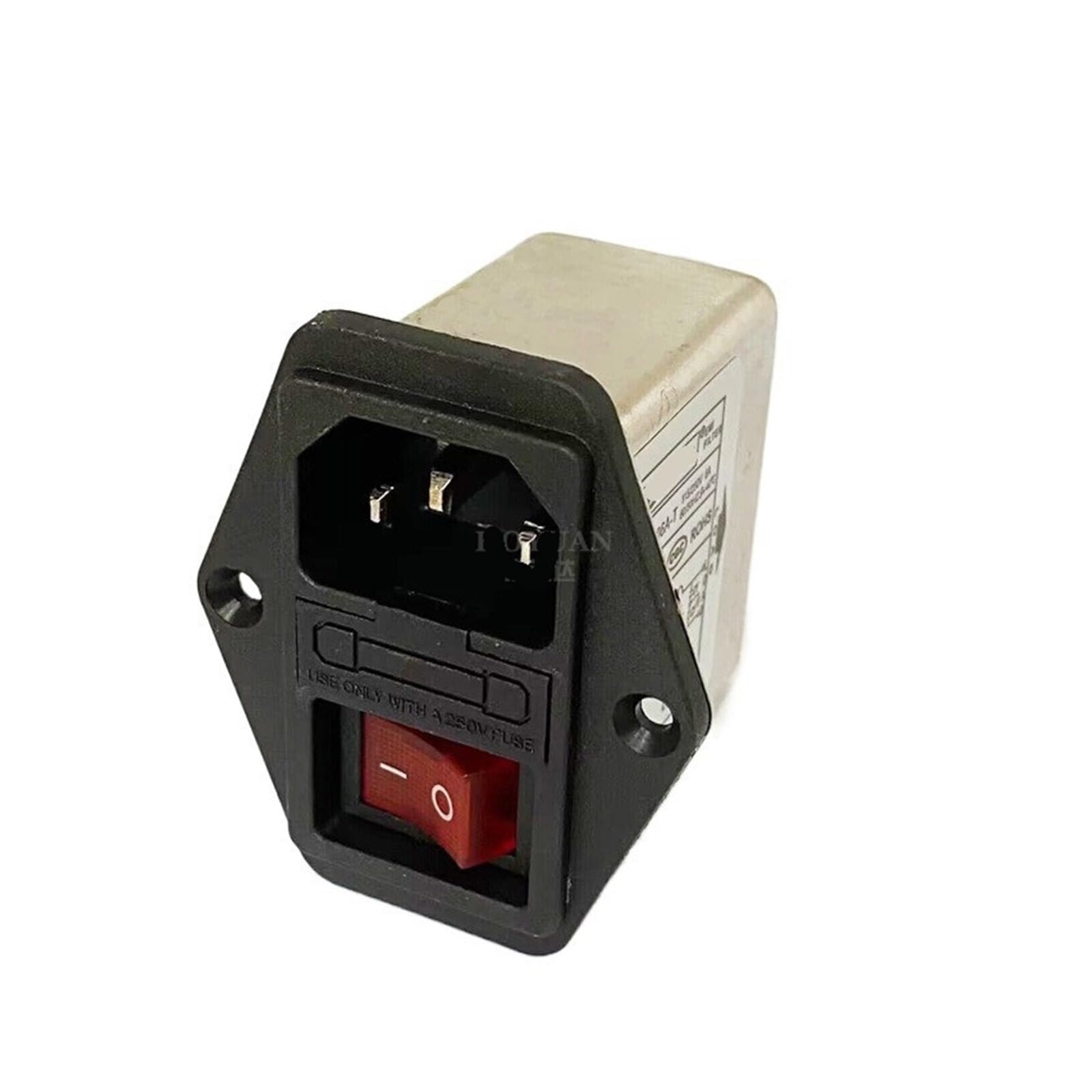 1 Pcs AC Filter Socket with Switching Fuse Power Filter CW2C-10A-T CW2B 06 3(CW2B -10A -T Fuse red Light)