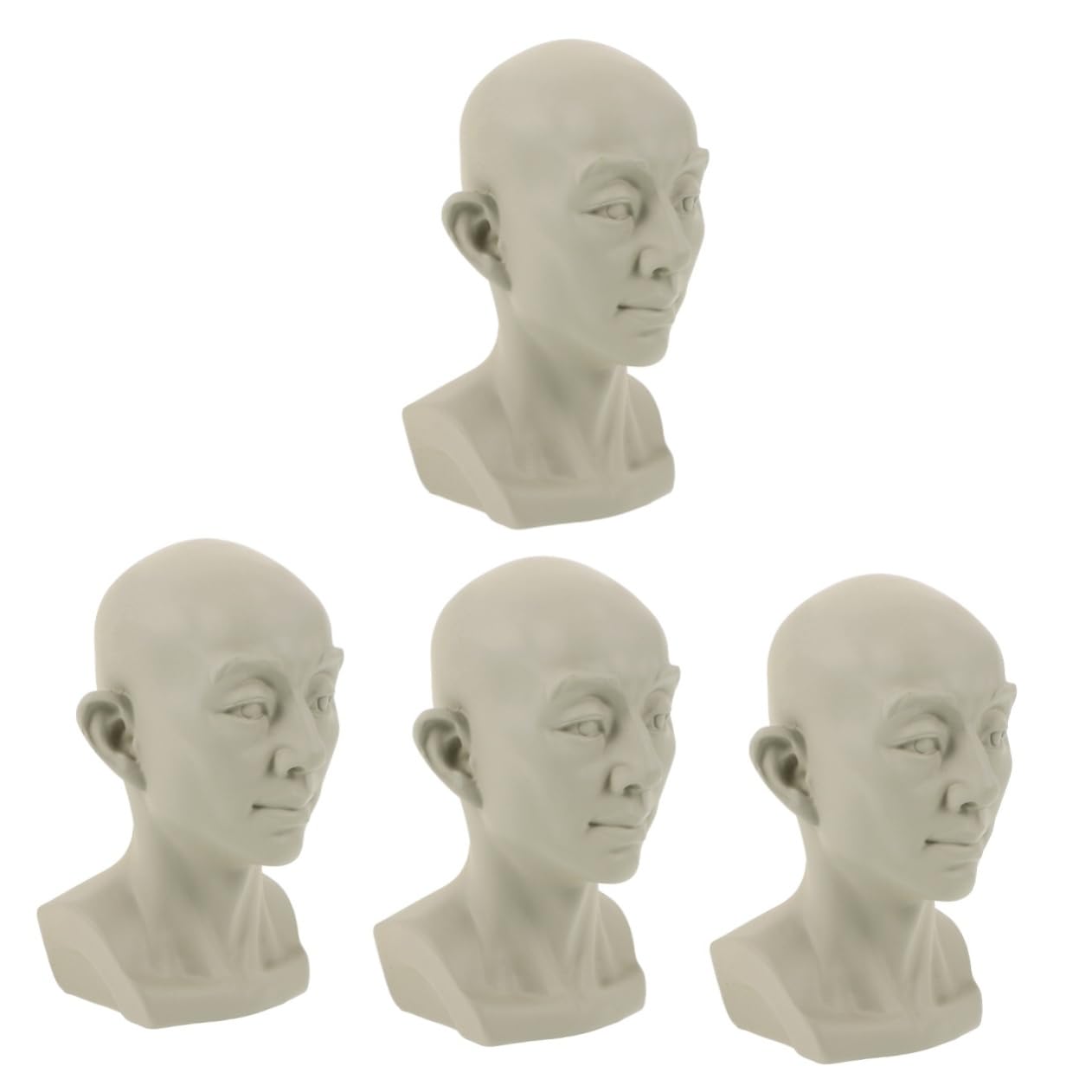 STOBOK 4 Piezas material didáctico de arte Escultura de yeso Figurilla de escritorio escultura griega en miniatura pintar figuras de yeso esculturas de busto Accesorio para foto Beige