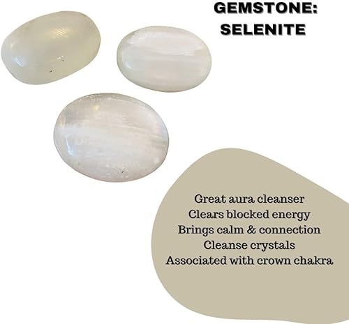 Miniatura 3 de Cristal de selenita | Piedra de palma | Programado | Meditación | Trabajo energético | Sanación de cristales | Bloqueos claros