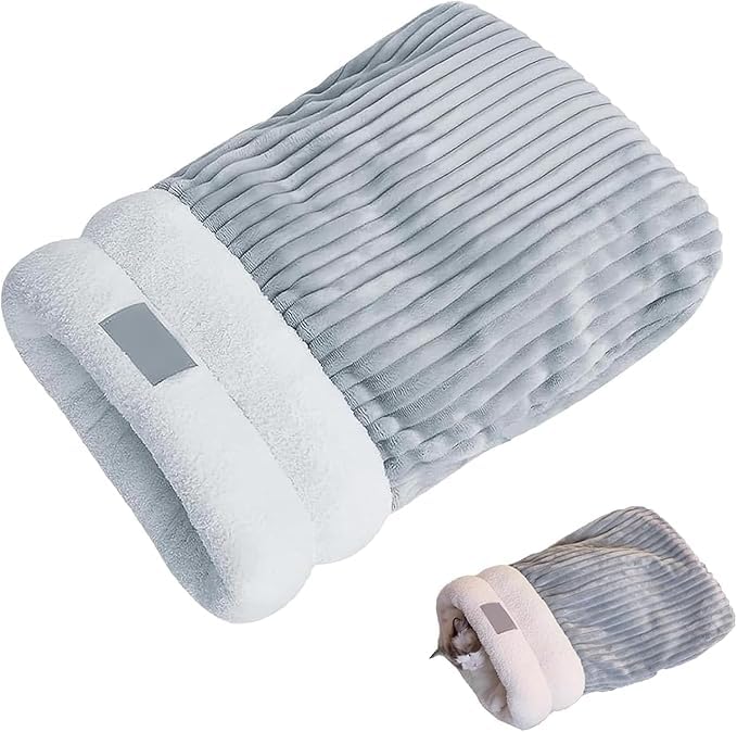 LSYZHX Cat Sleeping Bag, Soft Comfortable Winter Cave Bed Nest for Cats and Dogs up to 12 Pounds, Cotton Material, Size L Blue