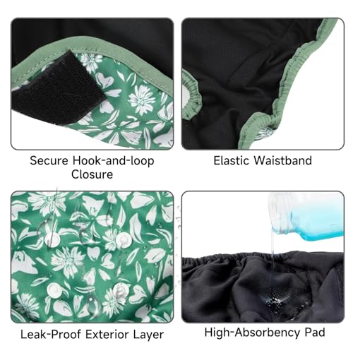 Image of Paw Legend Washable Reusable Female Dog Period Diapers for Heat Doggie Puppy Diapers for Female Dogs (3 Pack,X-Small)