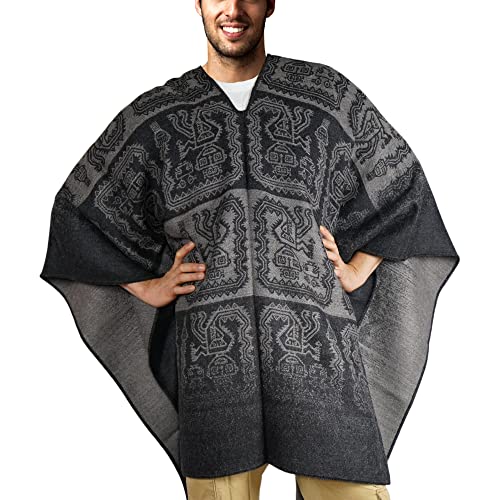 Image of Alpaca Poncho Men Ponchos Adult Wool Poncho Men Pancho Men Mens Poncho Cloak