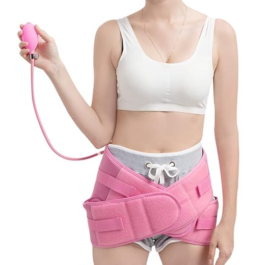 Lufttryck Bäckenbälte Korrigering Bälte Bäckenbälte Postpartum Gren Buken Grenbälte Främre Blygdseparation(Pink,Manual)