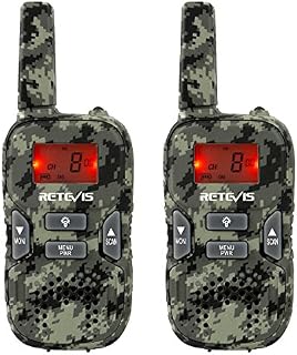Retevis RT33 Walkie Talkie dla dzieci,zabawki kamuflażowe Prezenty dla dzieci w wieku 4-12 lat,Latarka VOX,na przygodę, gry wojskowe, kemping (kamuflaż, 1 para)