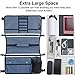 Wheelchair Storage Bag, Double-Sided Armrest Pouch with Cup Holder and Reflective Strip, for Wheelchairs and Walkers (Blue)