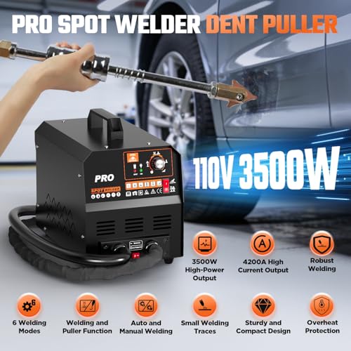 Image of Dent Puller Welder 3.5KW Spot Welder Dent Puller Machine, Auto /Manual Welding, 110V 4200A Auto Body Repair Kit with 6 Welding Modes & Overheat Protection for Car /Truck /Motorcycle