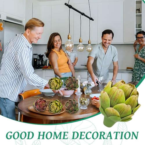 LibeLiro 6Pcs Large Colorful Faux Artichokes for Decoration,Artificial Artichokes Decor for Decoration Bowls,Faux Vegetables and Fruit for Kitchen,Party,Home,Table Decorations by LibeLiro - Image 4