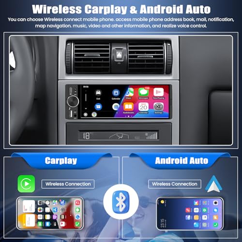 Radio para auto Single Din 6.28" con pantalla táctil HD miniatura 2