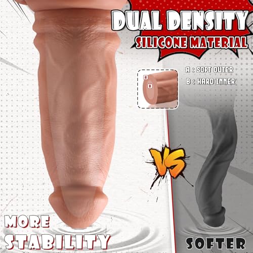 10 inch Realistic Huge Thick Dildo No Balls, 3.45'' Diamater Dual Density Silicone Girthy Dildo with Suction Cup for Hands-Free Play, Massive Big Anal Dildos XXL Butt Plug Toy for Advanced Men Women