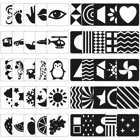 ZazzyKid Baby Visual Stimulation Flash Cards: 50 Pages Black and White High Contrast Baby Cards 0-3 Months Newborn Sensory and Brain Development Toys Cover