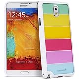 Fosmon HYBO-FENDER Series Hybrid TPU + PC Case Cover for Samsung Galaxy Note 3 / Note III (White / Rainbow)