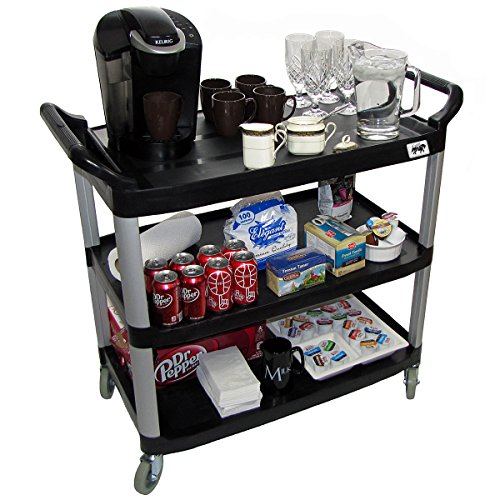 Crayata Serving and Bus Cart, Kitchen Food Service Utility Cart, 3 Tier Heavy