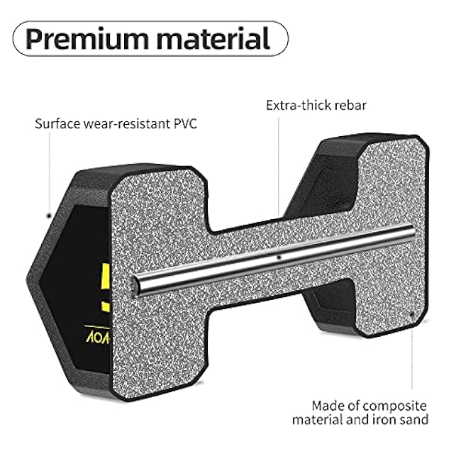 Hex Dumbbells PVC Encase Coating Free Weight Dumbbell Set for Strength Training, Home Gym Fitness and Full Body Workout