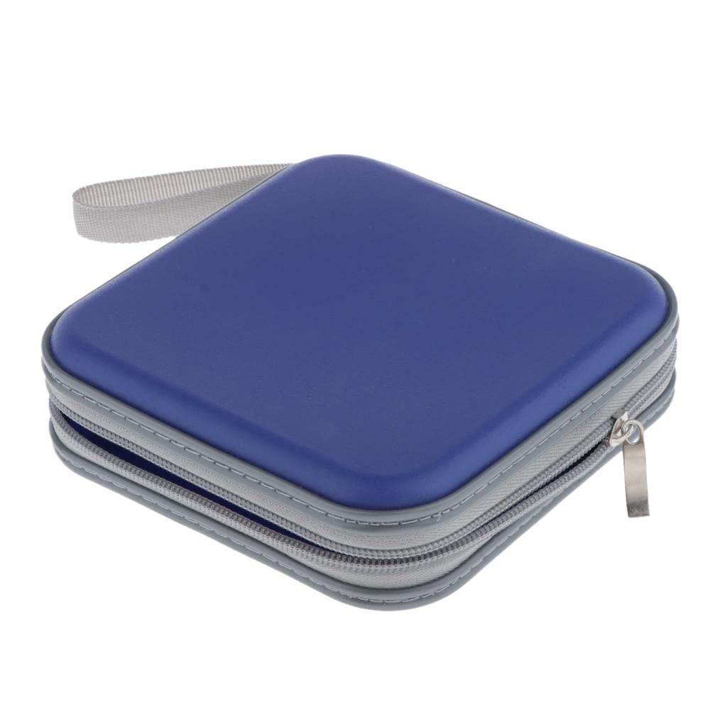 MERISHOPP 40 Disc CD Wallet DVD Case Storage Holder Bag Carry Protector PP Blue-image-37