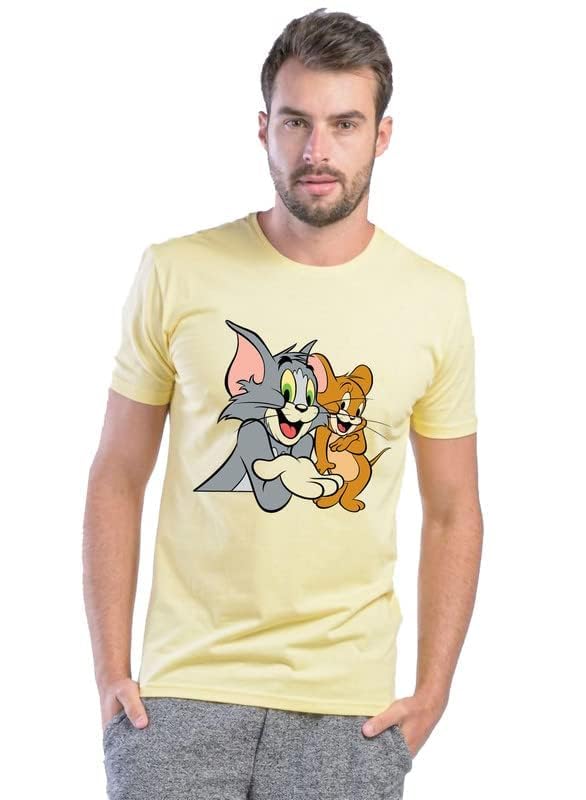 Image of VLAM Oversized Fit Tom Jerry Cartoon Printed Unisex Tshirt (White)