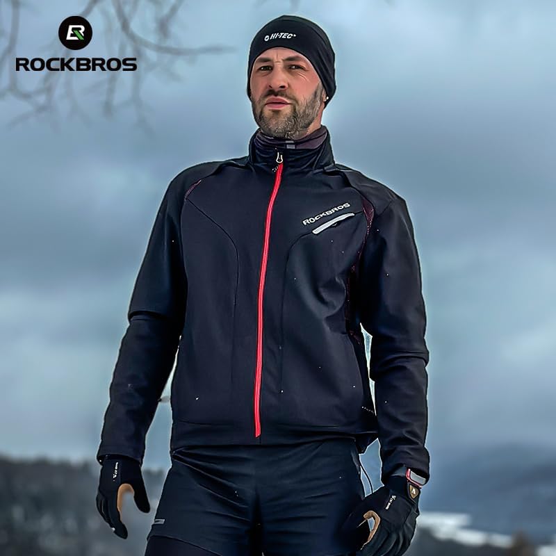 ROCKBROS Cycling Jackets for Men Winter Bike Jackets Thermal Windproof Jacket for Men Cold Weather Cycling Running Hiking - Image 2
