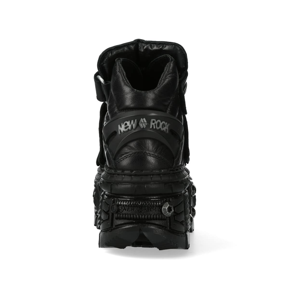 New Rock Stivaletti Suola Viti 2023 Stivaletti TANK Collection Piattaforma Chiusura Velcro Donna Nero Black Woman Ankle Boots Screws M.WALL285-S10